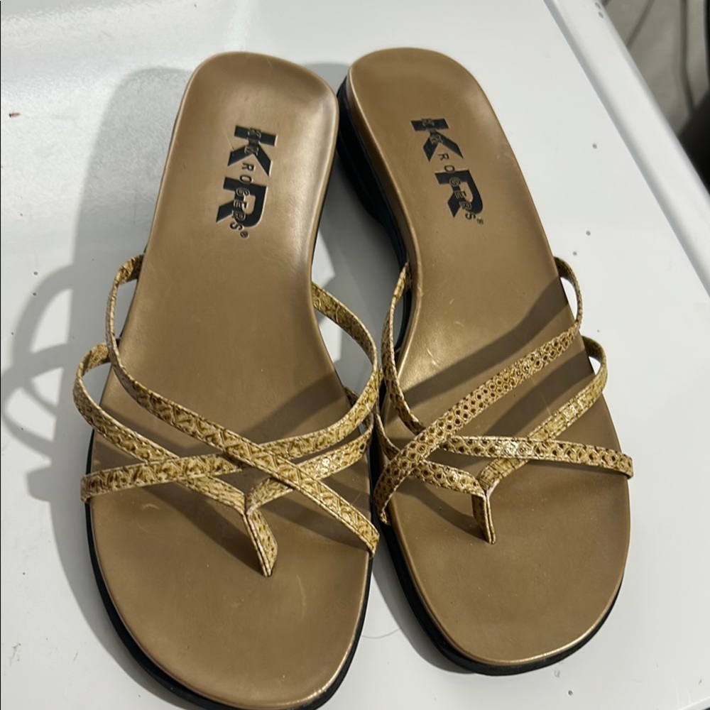 Kim Rogers Gold Braided Sandals